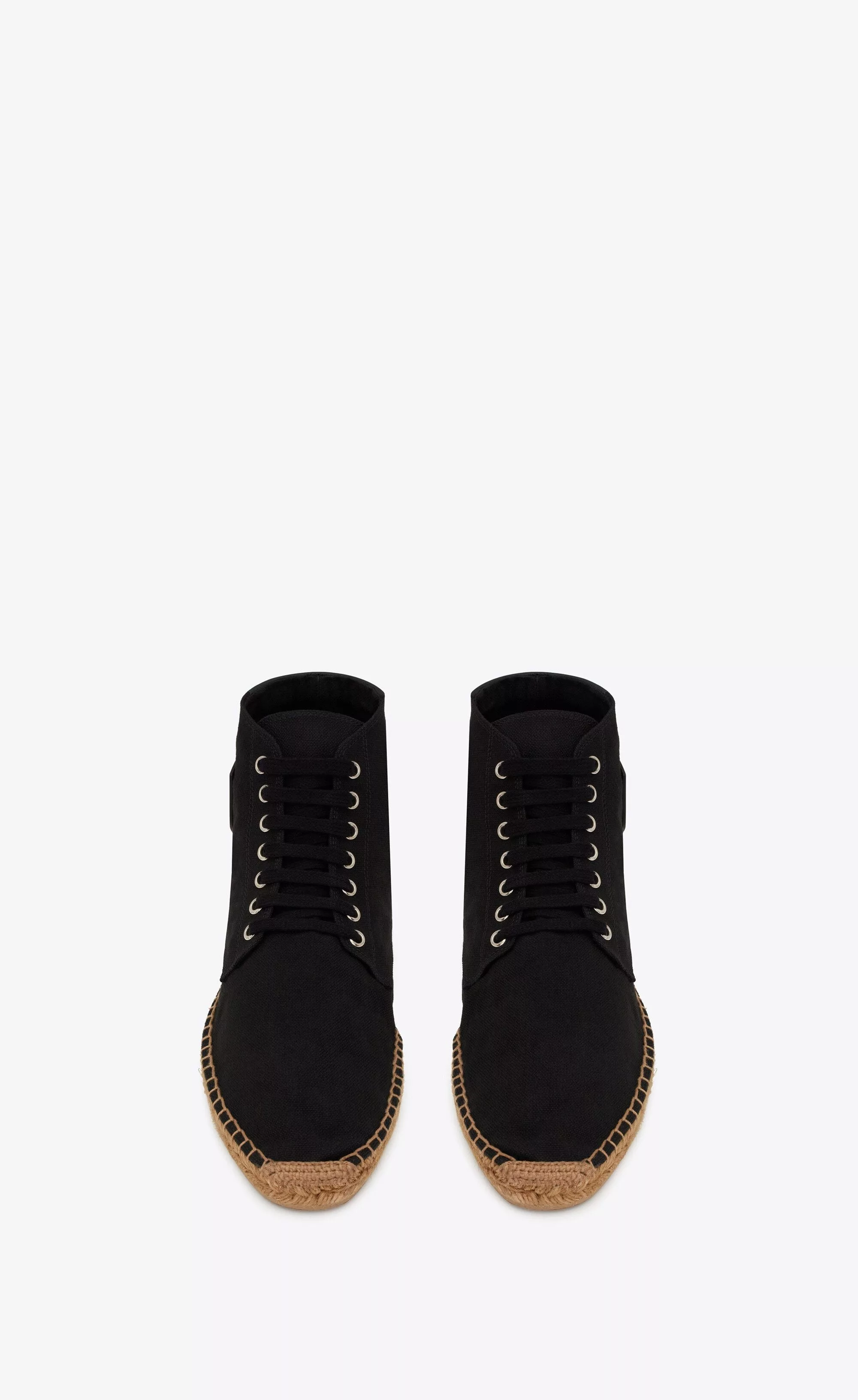 Saint Laurent Paris Hi Top Sneakers Saint Laurent Paris o1s1wg110724 Damon High-Top Espadrilles in Canvas in Black