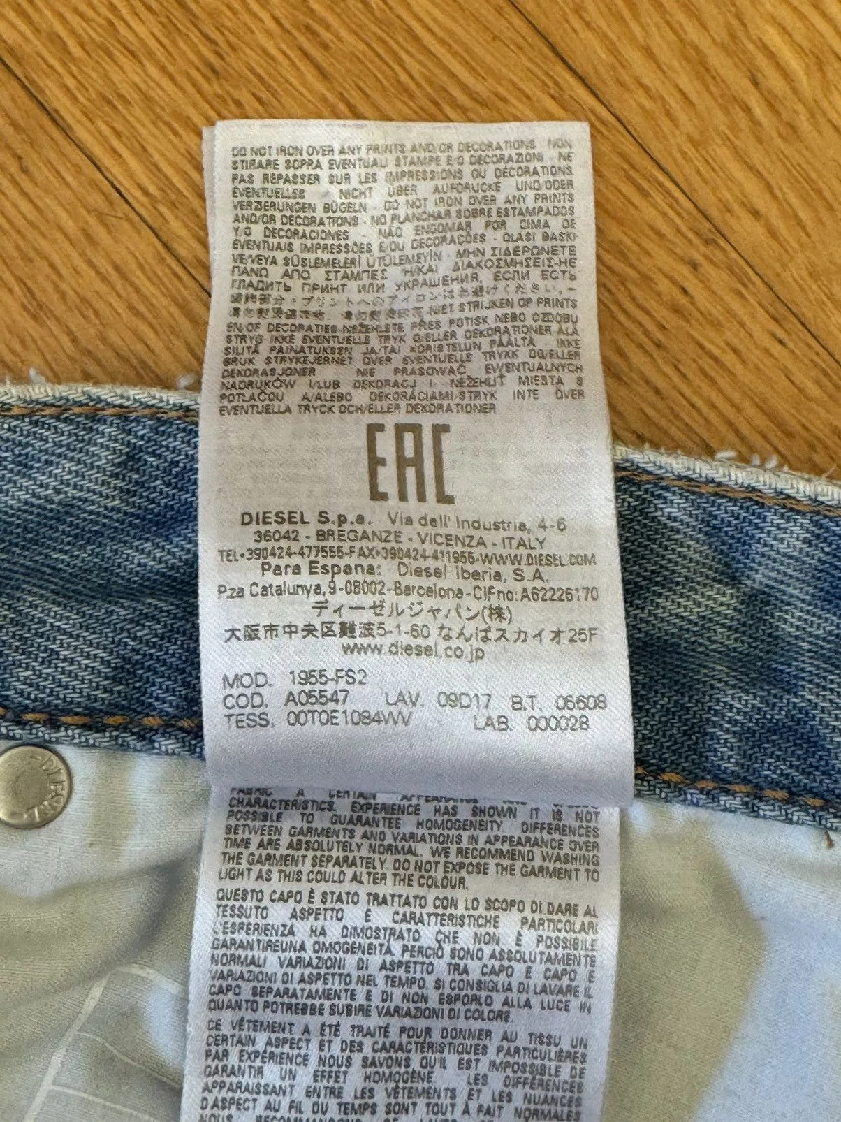 Diesel Denim DIESEL double zip DENIM Blue
