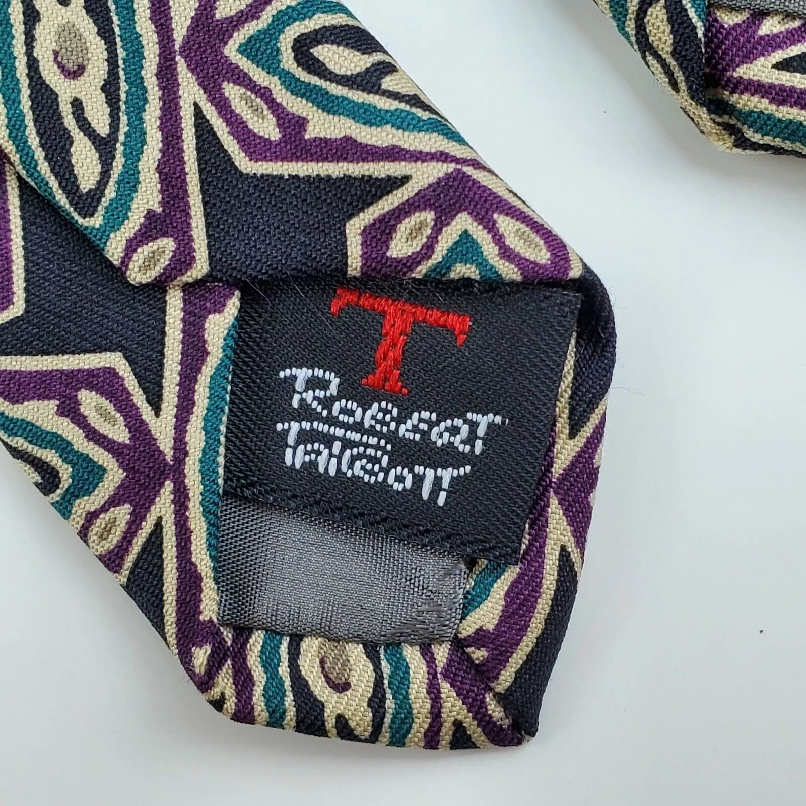 Robert Talbott Ties Pocketsquares Robert Talbott Robert Talbot Carmel Valley Black Geometric Silk Tie USA Cla