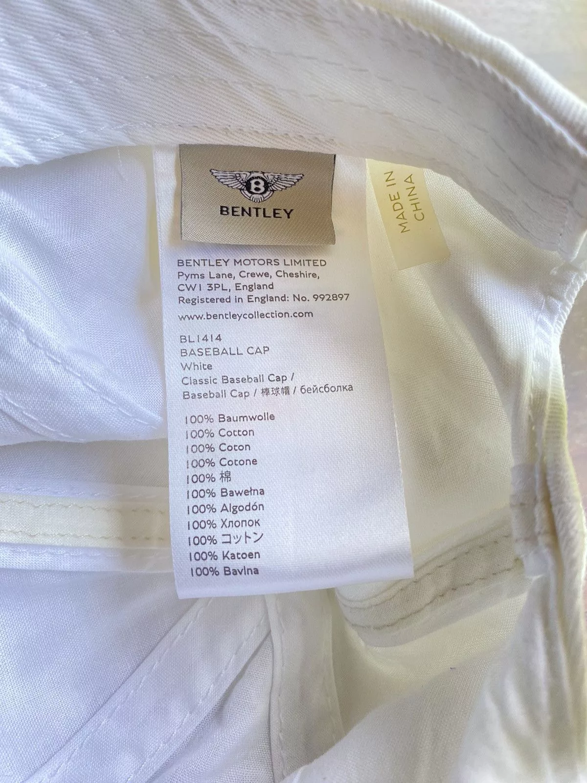 Bentley Hats Bentley white cap