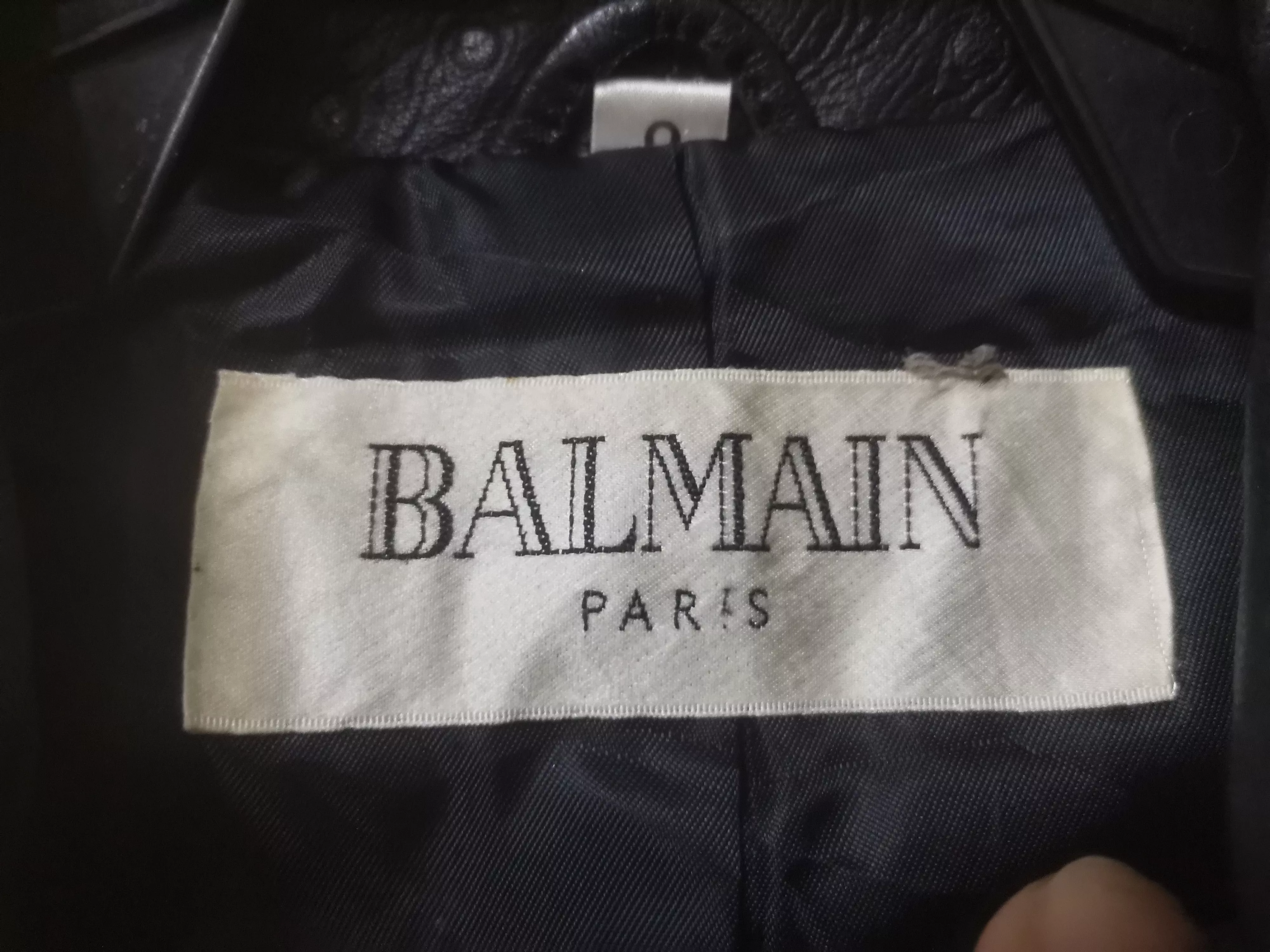 Balmain Leather Jackets Balmain Paris Ostrich skin leather jacket Black