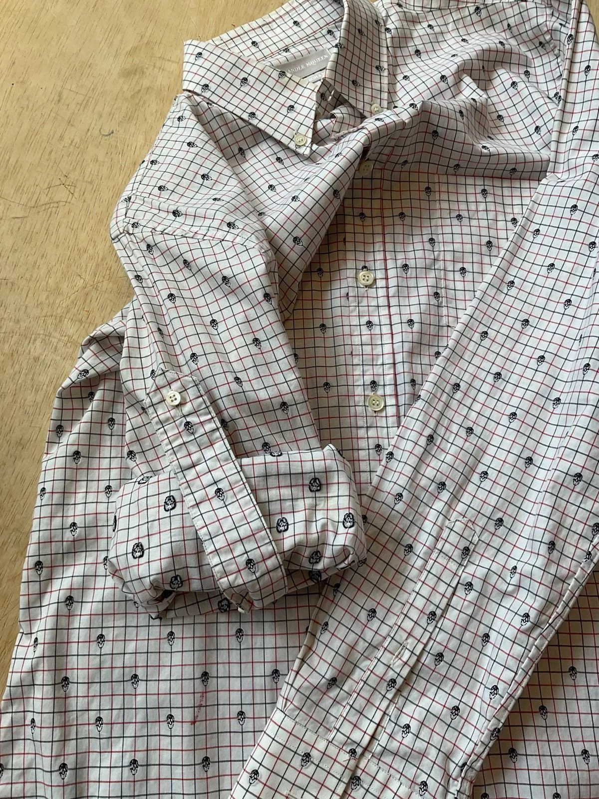 Alexander McQueen Shirts Button Ups Alexander McQueen Mini Skull Collar Shirt Size46 White