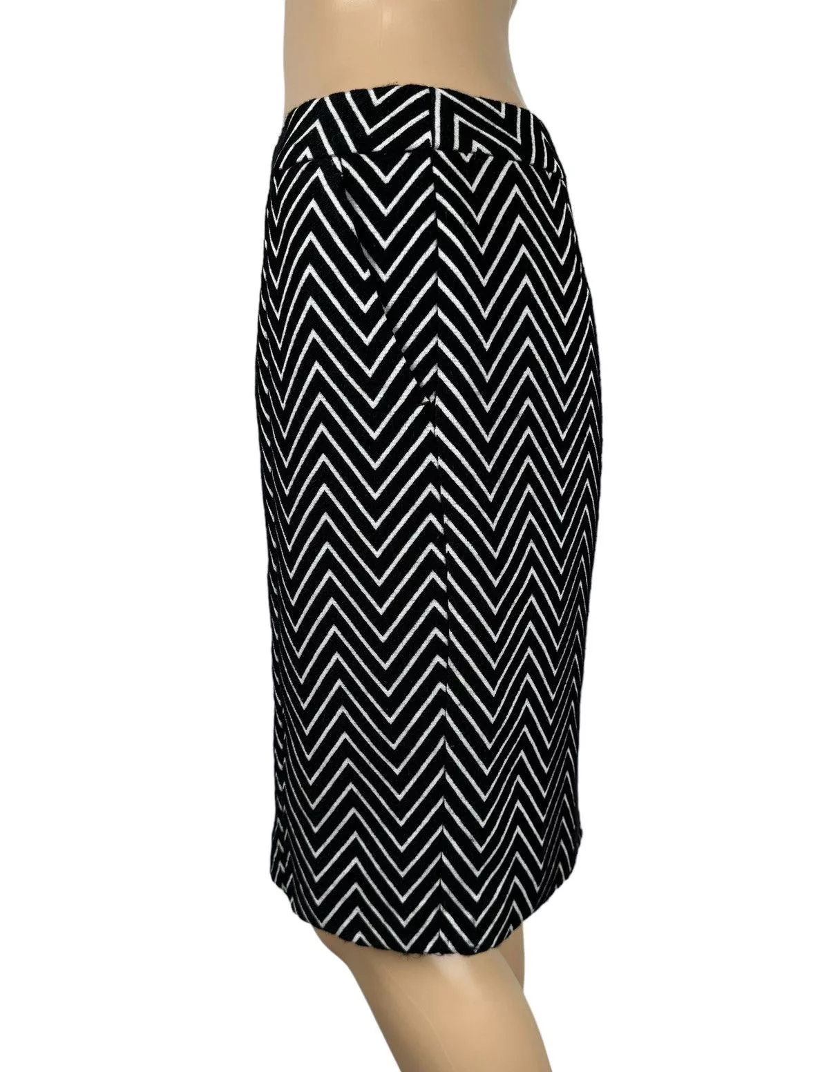 MAX&Co. Midi Skirts MAX&Co. Max&Co Pencil Skirt Zigzag Striped Wool-Polyester size US4 Black
