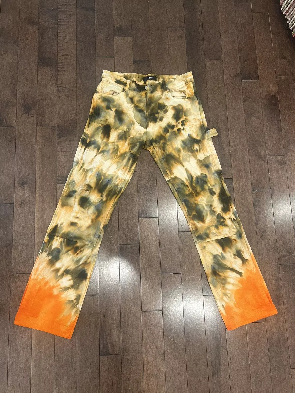Amiri Casual Pants Amiri Tie Die Carpenter Pants Orange