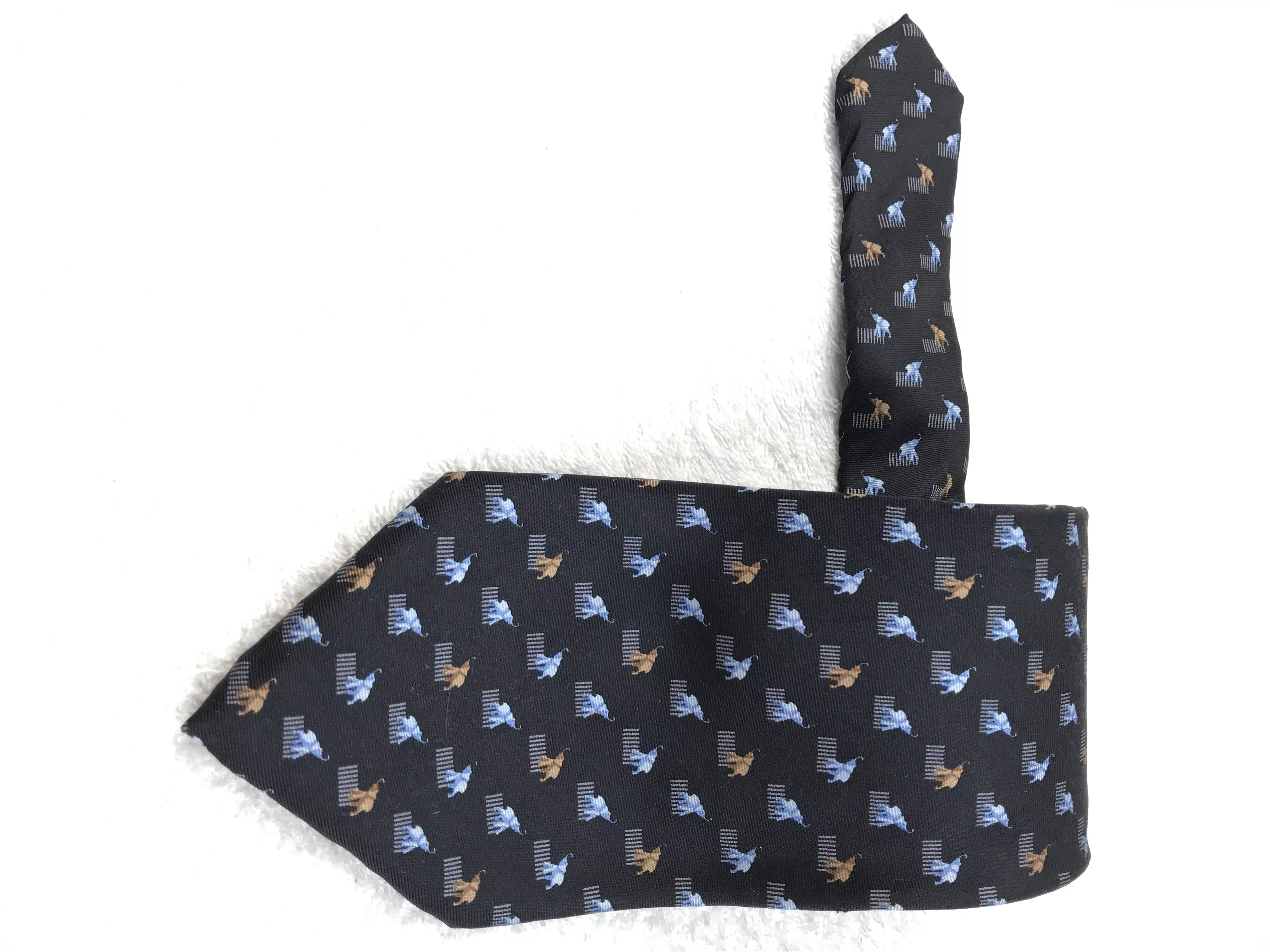 Balmain Ties Pocketsquares Balmain × Designer × Vintage BI201 Vintage Balmain Neck tie Pure Silk Blue