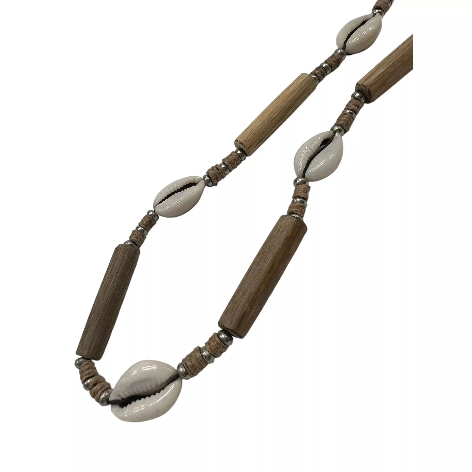 Other Necklaces Other Cowry Shell and Wooden Bead Necklace Unisex Surfer 17 Inch Brown