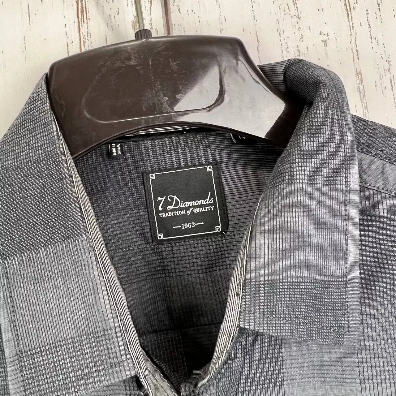 7Diamonds Shirts Button Ups 7Diamonds 7 Diamonds 1963 Medium Plaid Button Down Shirt Men Gray