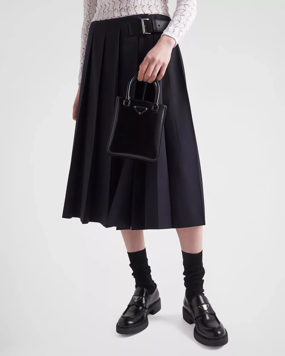 Prada Flats Prada Brushed Loafers Black