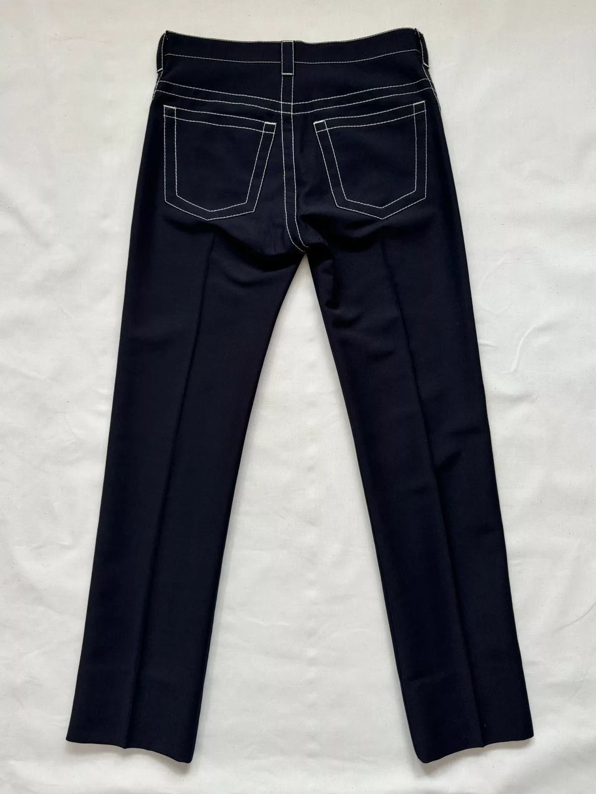 Prada Casual Pants Prada SS15 Contrast Stitch Trousers Blue