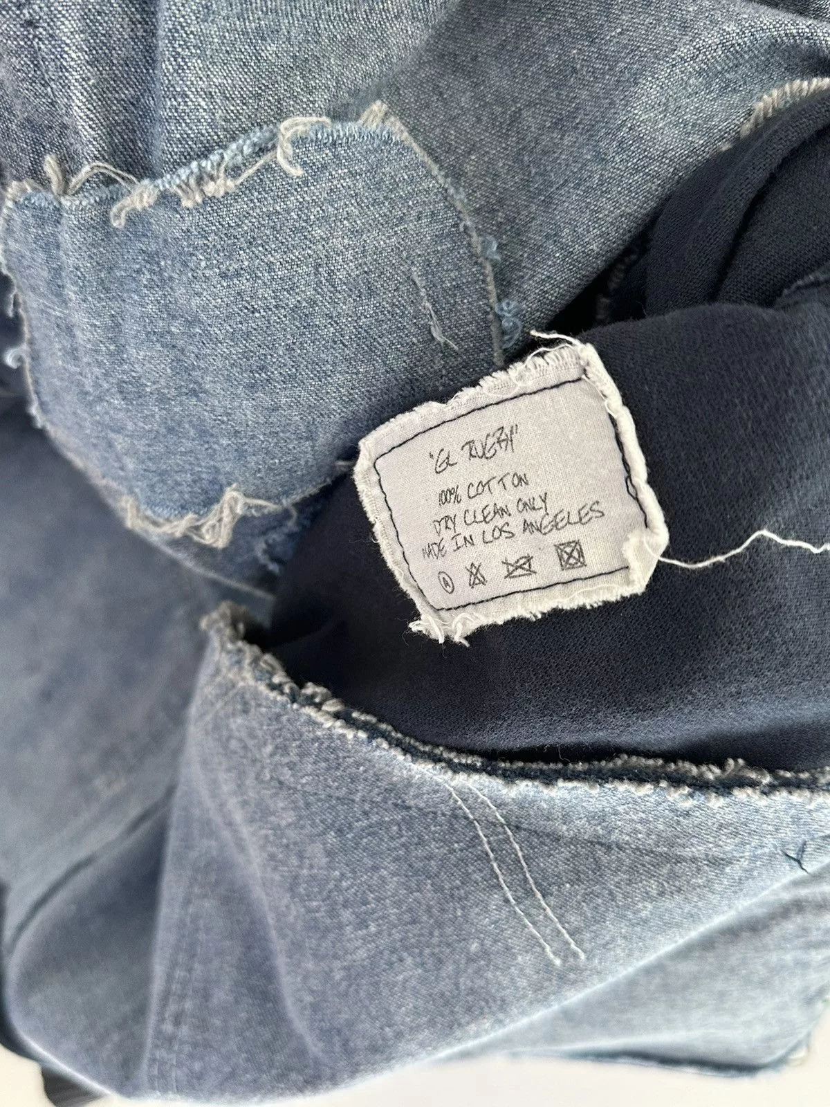 Greg Lauren Polos Greg Lauren SS19 Denim Patchwork jacket Blue
