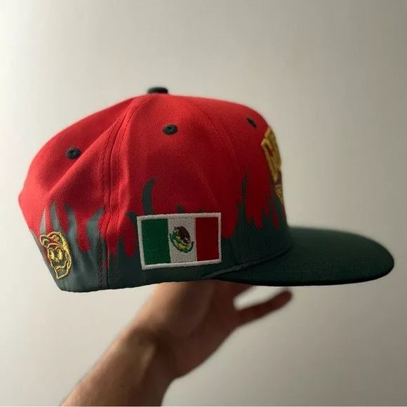 Designer Hats Designer MEXICO EAGLE 3D EMBROIDERY FLAMES RED FLAT BILL SNAPBACK Green Streetwear