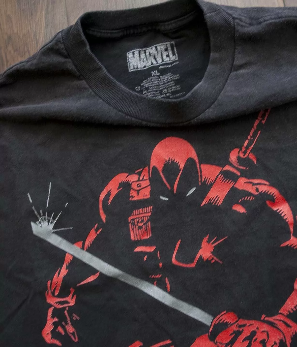 Marvel Comics Short Sleeve T Shirts Marvel Comics Deadpool T Shirt Marvel Size XL Black