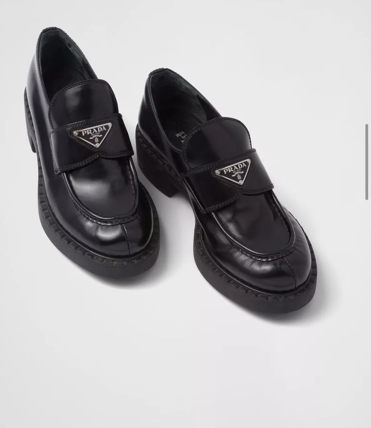 Prada Mules Prada brushed leather loafers Black