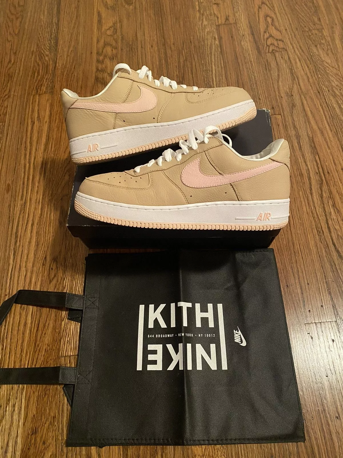 Kith Low Top Sneakers Kith × Nike Nike Air Force 1 Low Retro Linen x Kith 2016 Sz 11 Beige