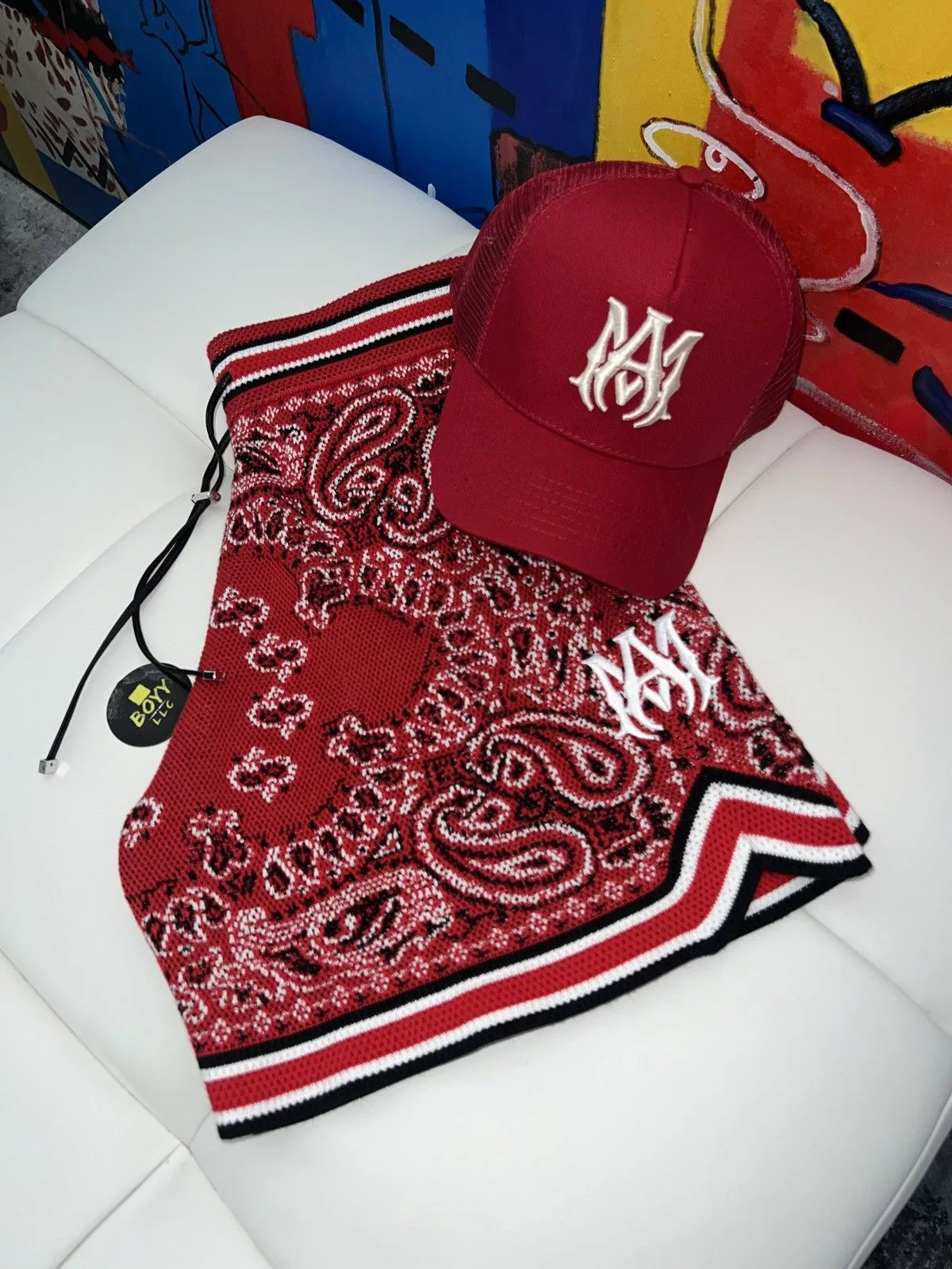 Amiri Shorts Amiri bandana logo shorts SMALL Red