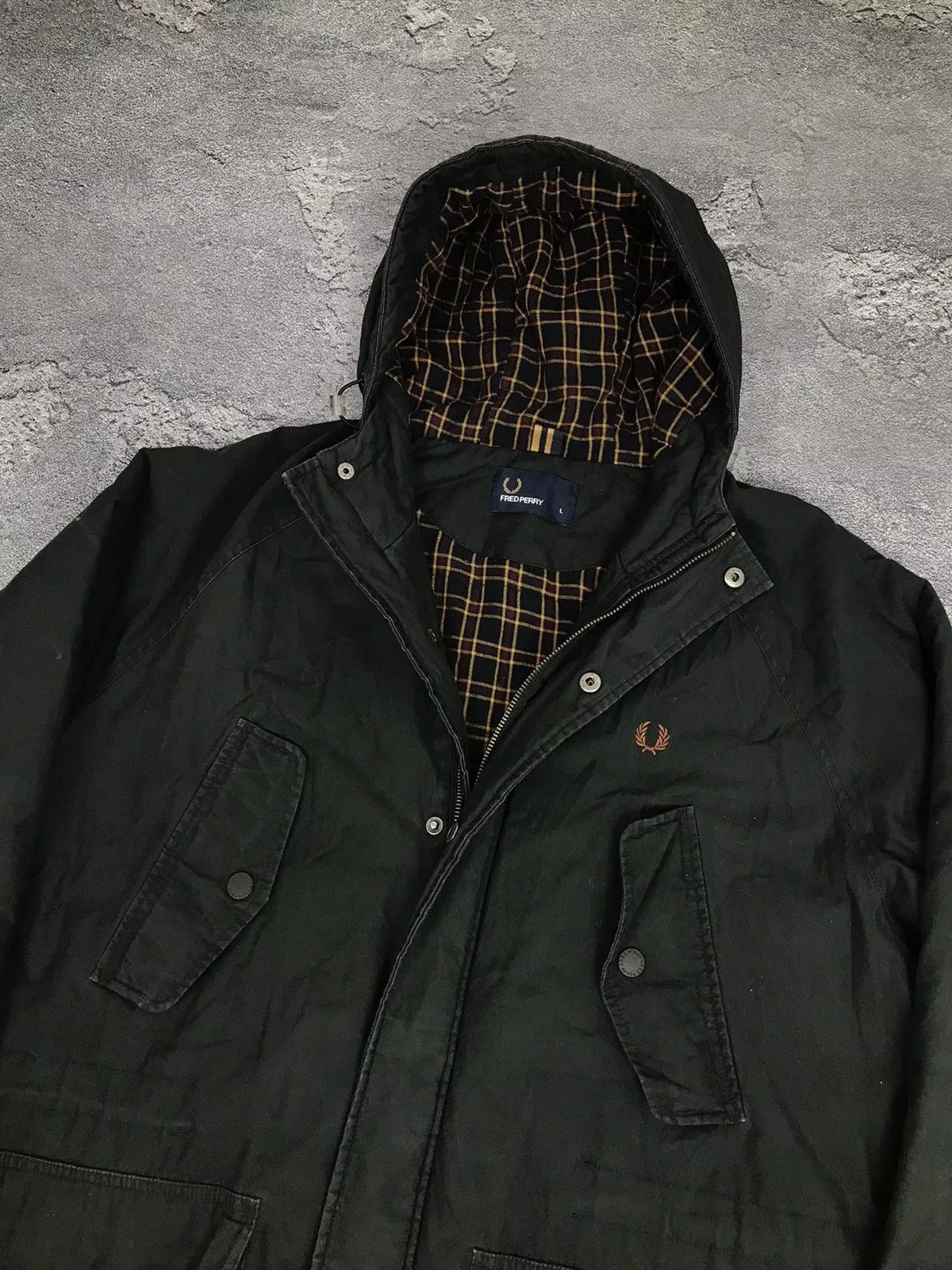 Fred Perry Light Jackets Fred Perry Waterproof,Windbreaker Hooded Parka Jacket Green Streetwear