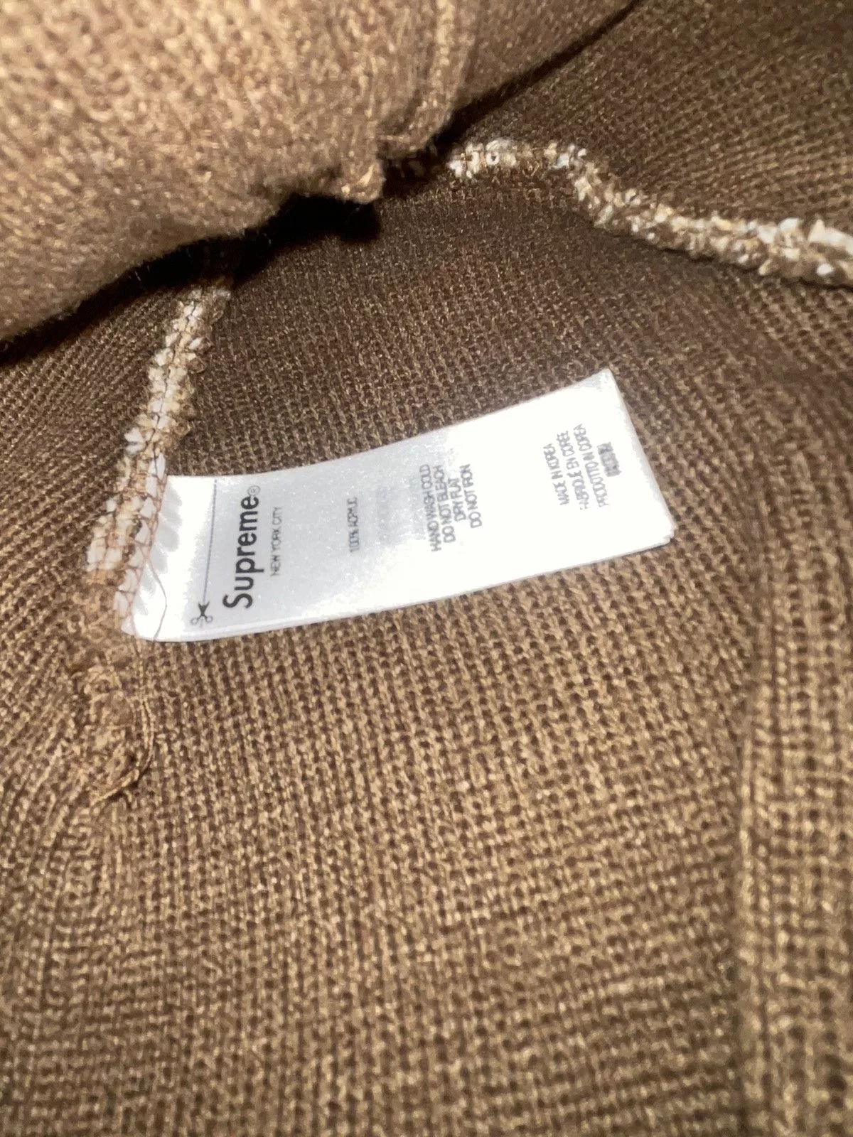 Supreme Hats Supreme Vertical Logo Beanie Brown
