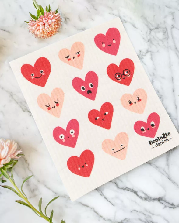 Heart to Heart Swedish Dishcloth