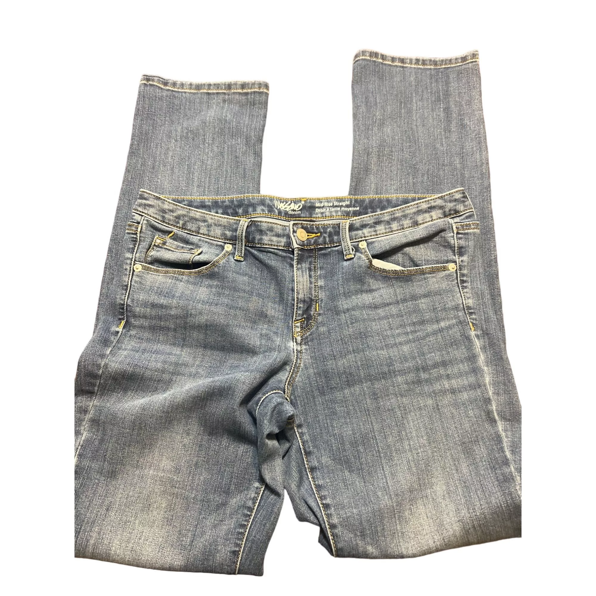 Mossimo Jeans Mossimo Women's Mid Rise Straight Denim Jeans Size 12 31L Li Blue