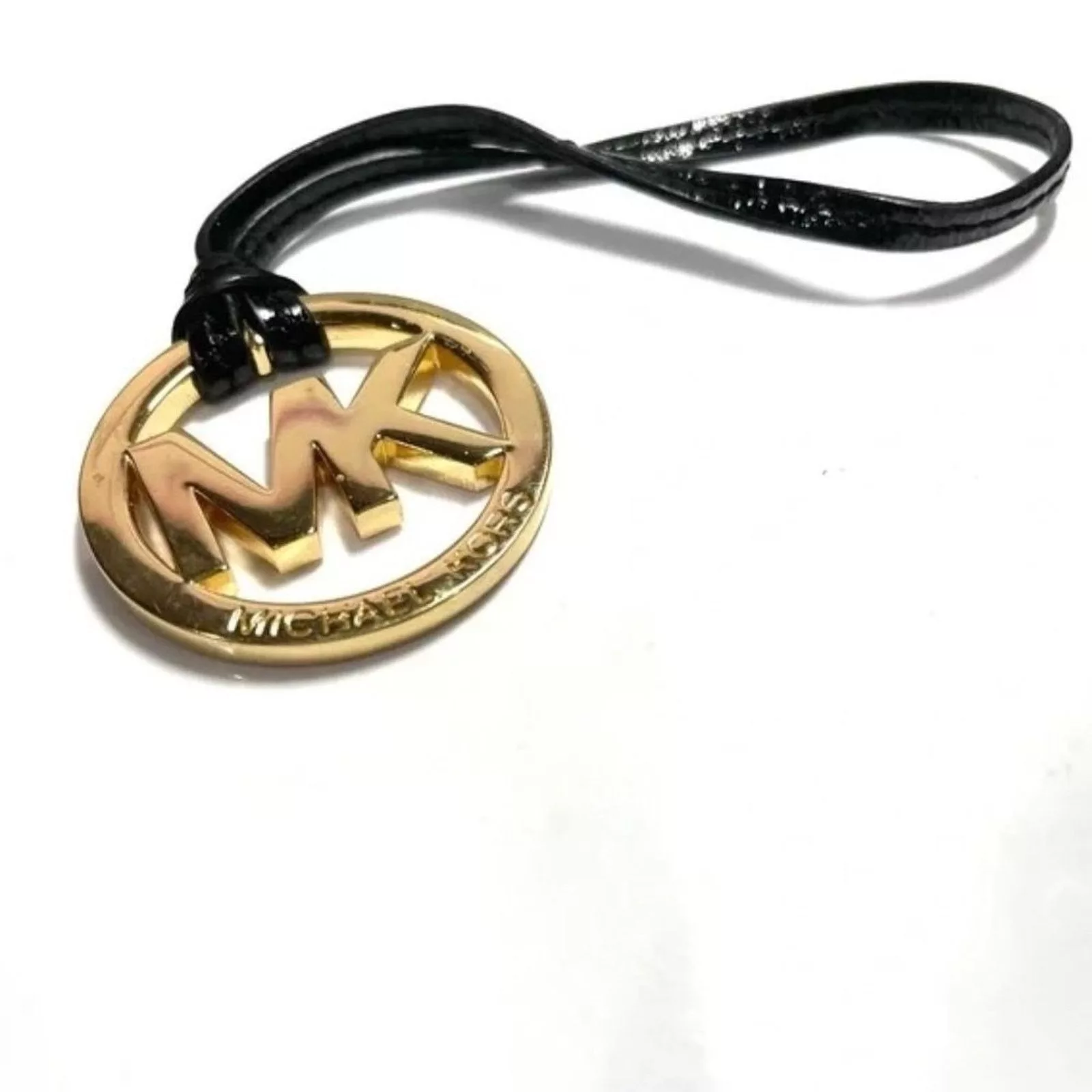 Michael Kors Miscellaneous MICHAEL KORS Goldtone Logo Black Patent Leather Bag Tag