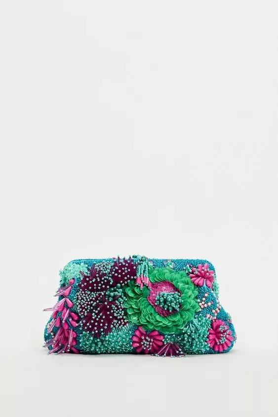 Zara Clutches Zara BEADED BAG Multi