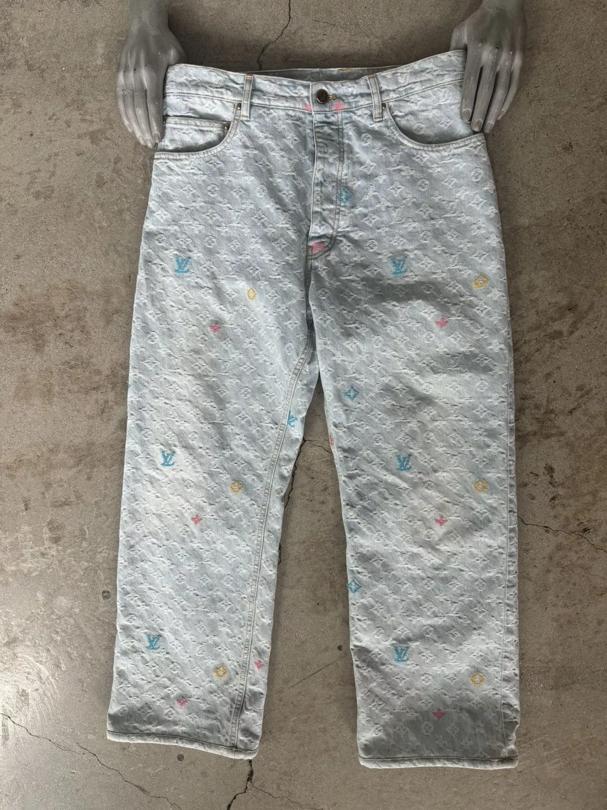 Louis Vuitton Denim Louis Vuitton × Pharrell × Tyler The Creator LOUIS VUITTON TYLER THE CREATOR CAPSULE MONOGRAM DENIM JEANS Blue