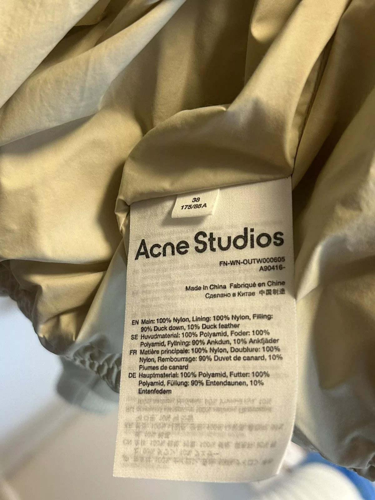 Acne Studios Down Jackets Acne Studios acne studio cropped quilted down puffer jacket Beige