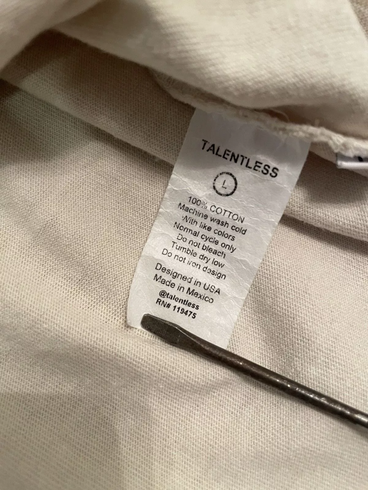 Talentless Short Sleeve T Shirts Talentless bone tee White