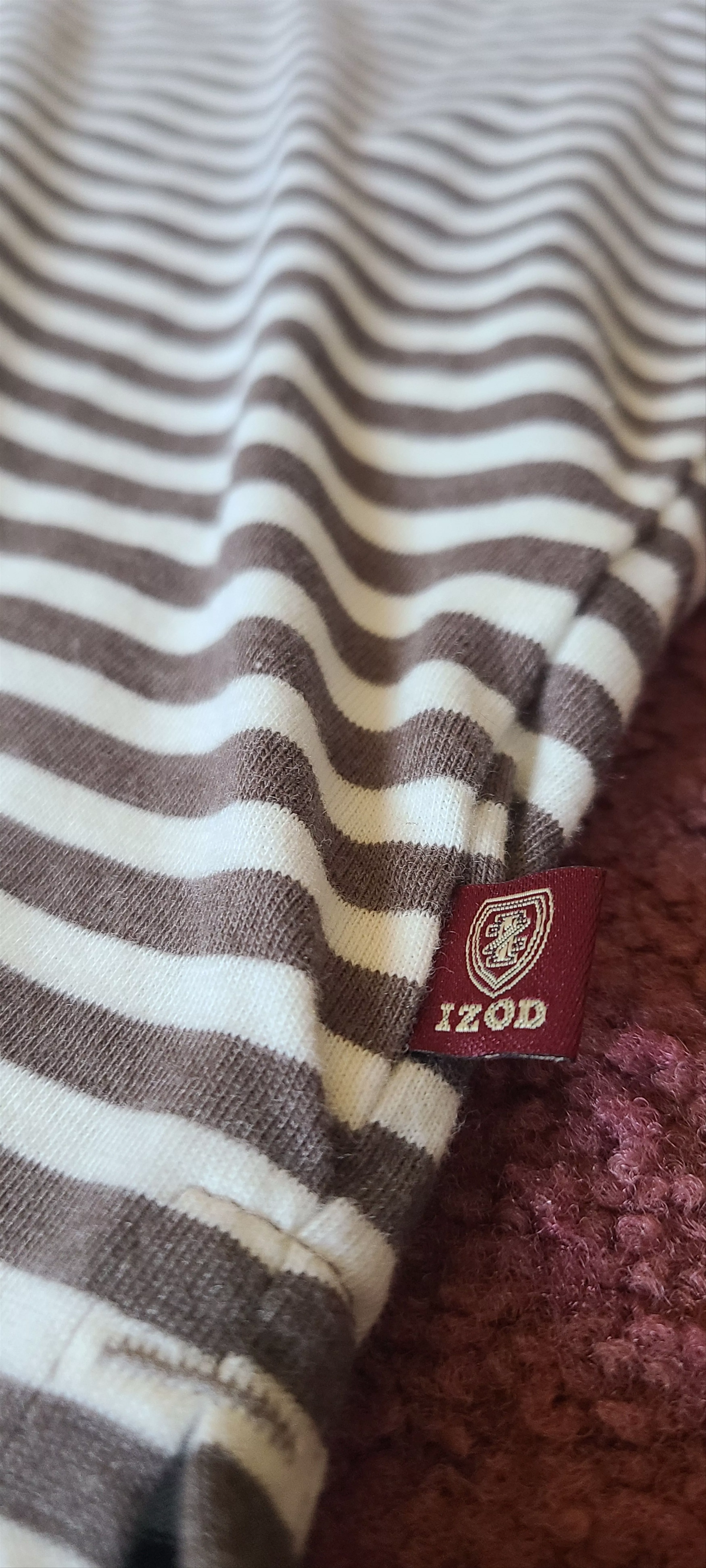 Izod Short Sleeve T Shirts Izod stripped t shirt Brown