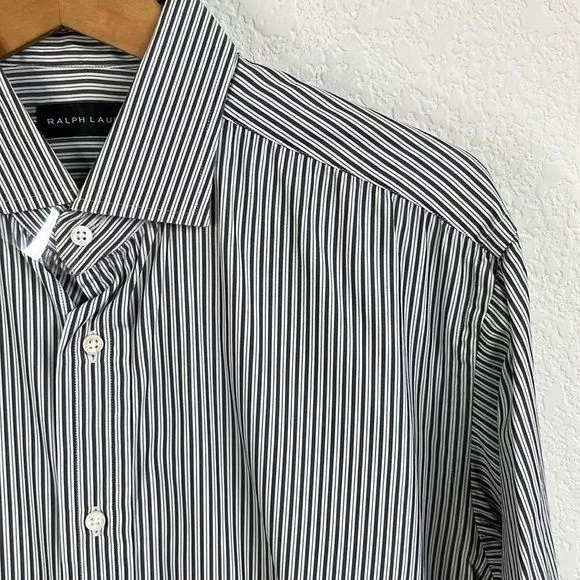Ralph Lauren Black Label Shirts Button Ups Ralph Lauren Black Label Button Down Shirt Striped Gray