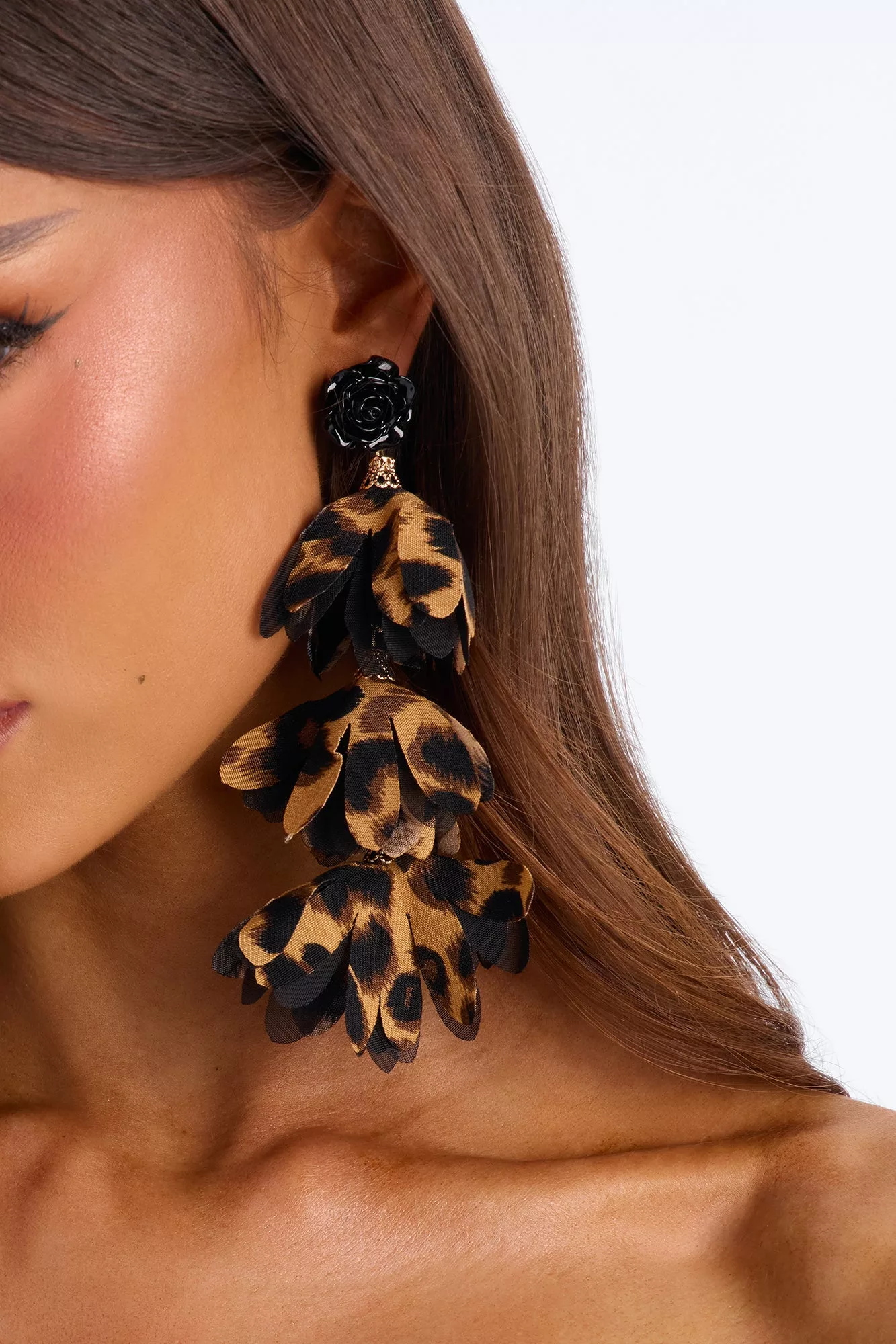Untamed Chic Drop Earrings - Leopard