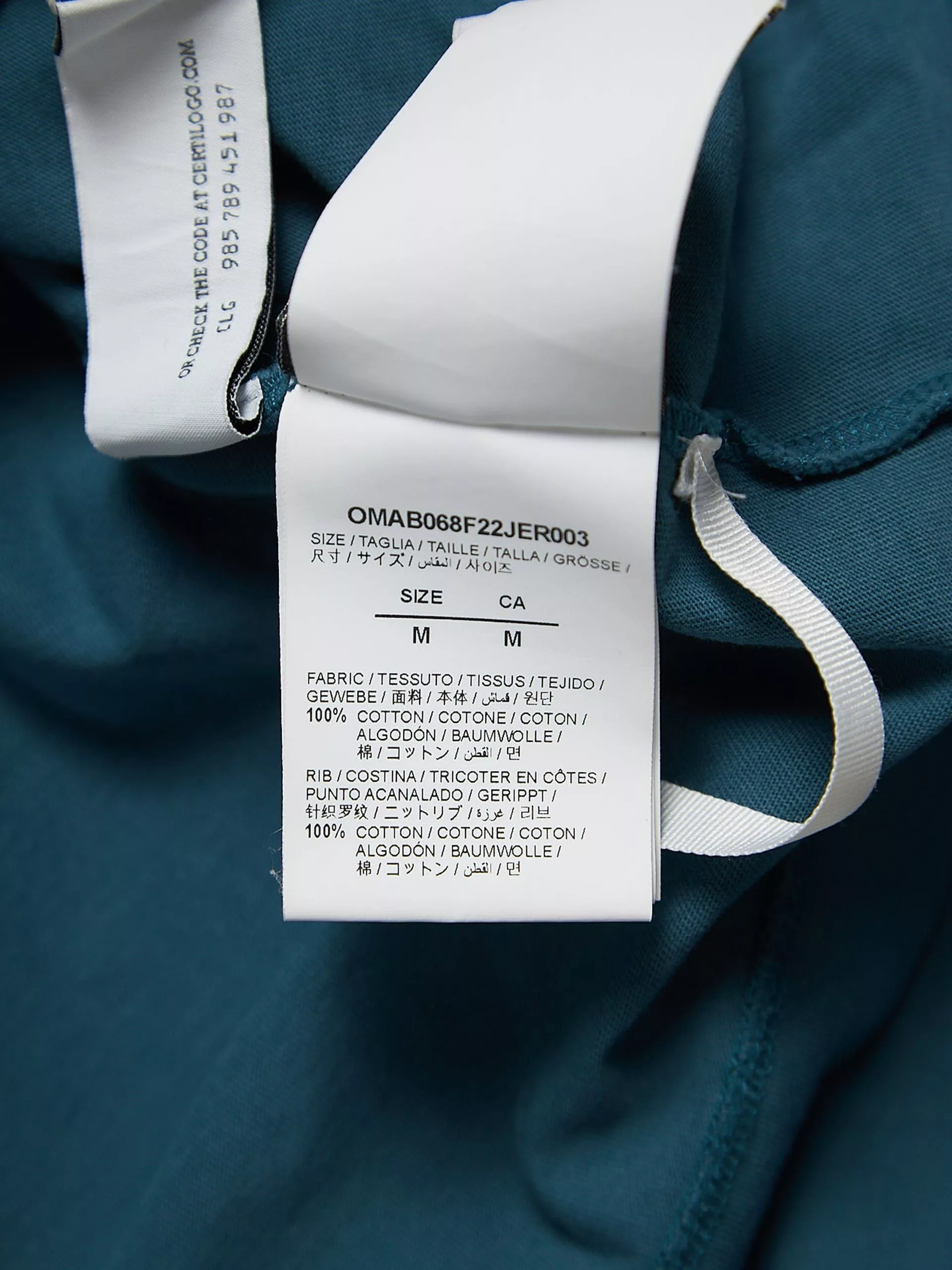 Off-White Long Sleeve T Shirts Off-White Emerald Double Layered Printed Cotton Longsleeve