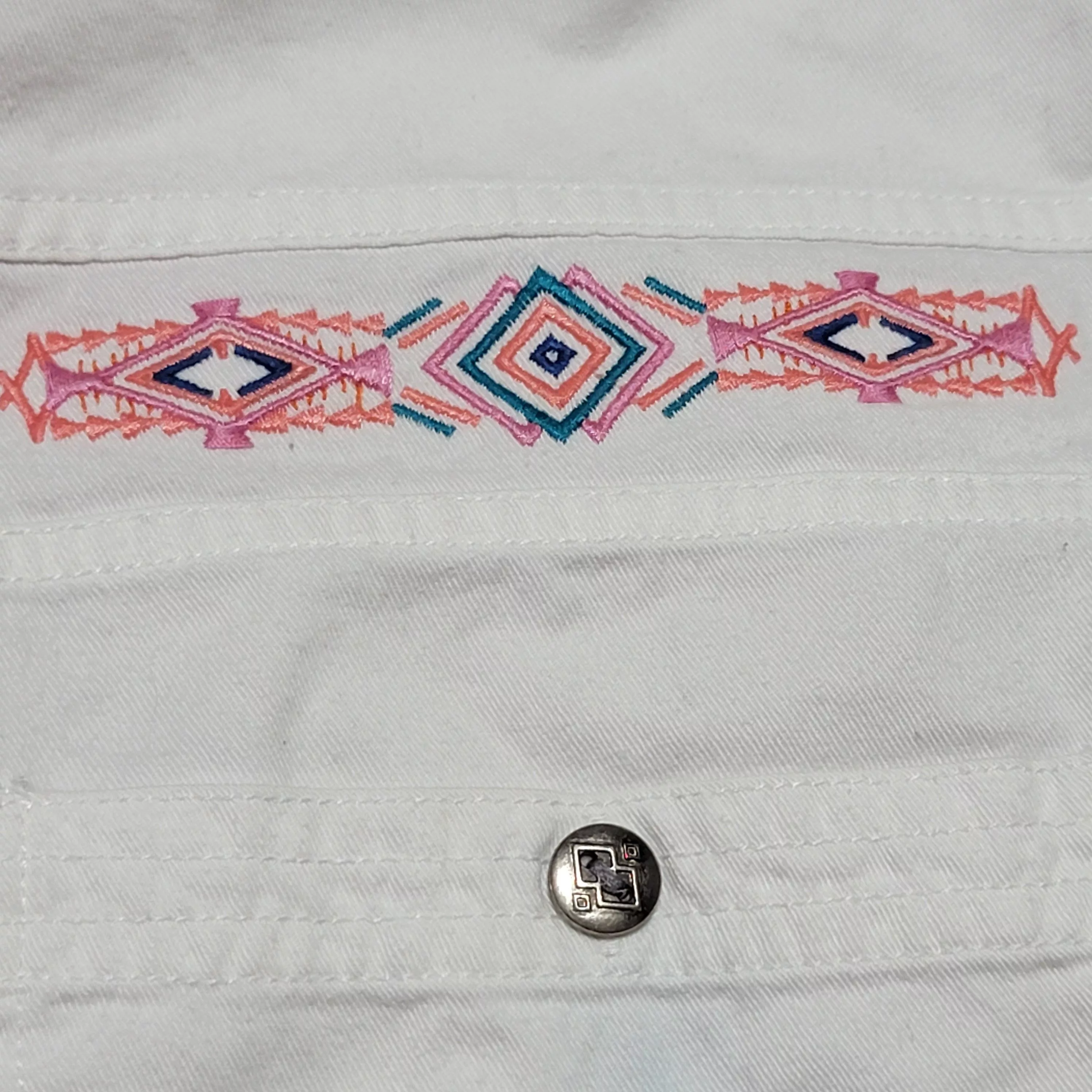 Other Button Ups Other Nuovo LS Southwestern Shacket w/ Embroidery - Medium White