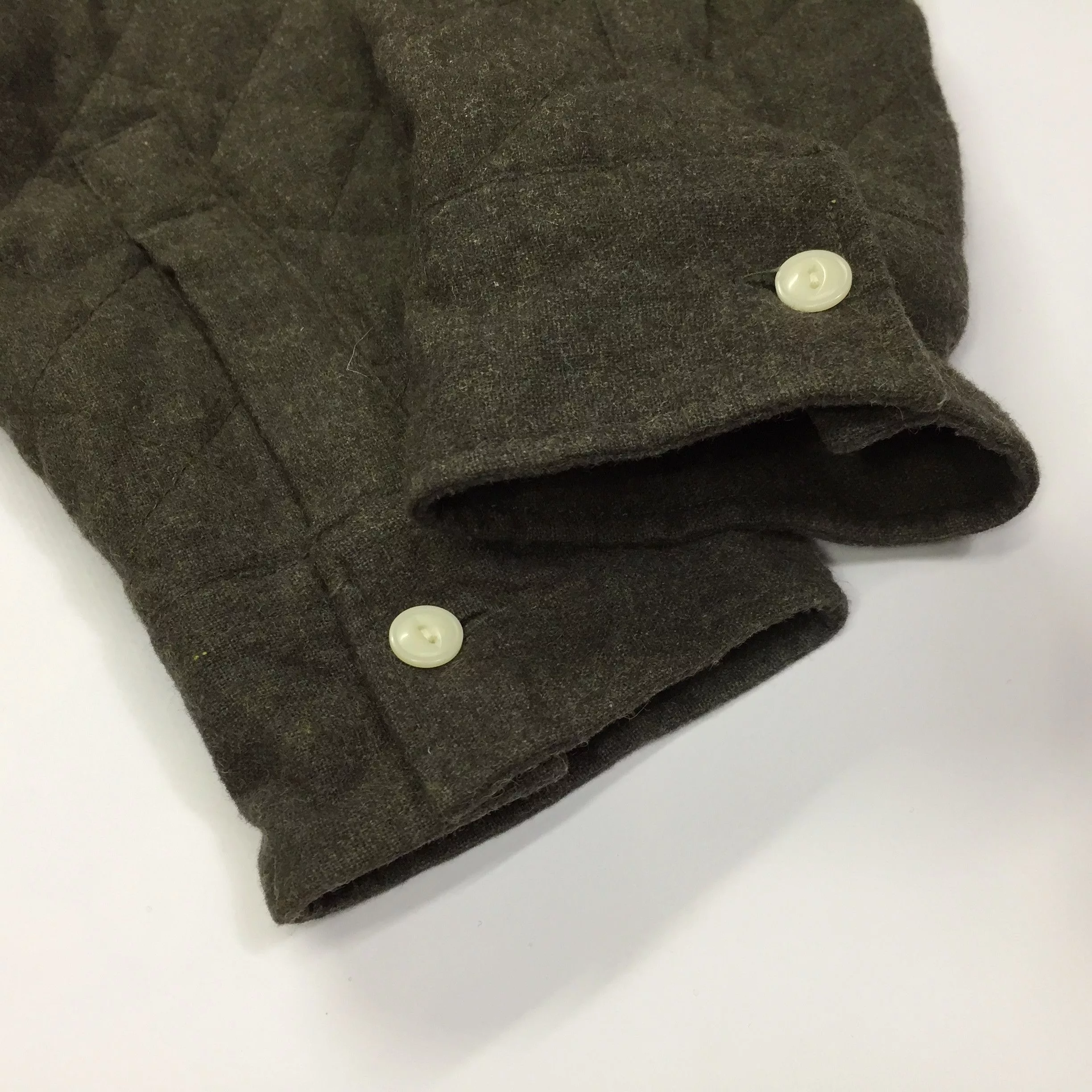 Allsaints Shirts Button Ups Allsaints Gamekeeper Quilted Wool Viscose Shirt Brown Streetwear