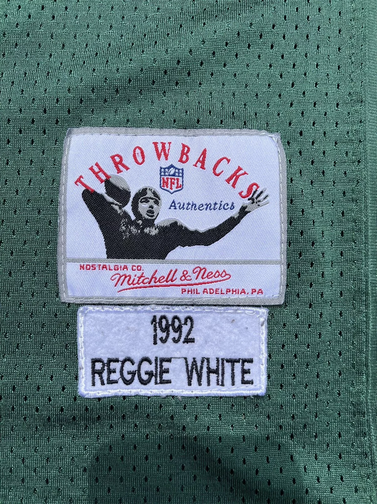 Mitchell & Ness Jerseys Mitchell & Ness × Vintage Reggie White Eagle Vintage Baggy Jersey Green Streetwear