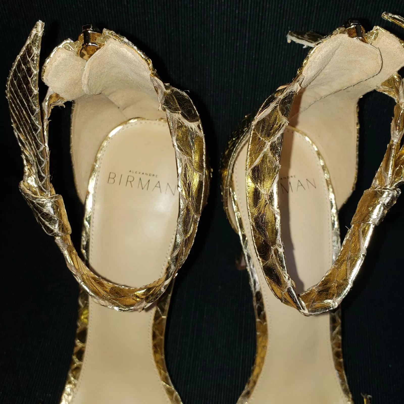 Alexandre Birman Heels $795 List Alexandre Birman Gold toned python spike heels