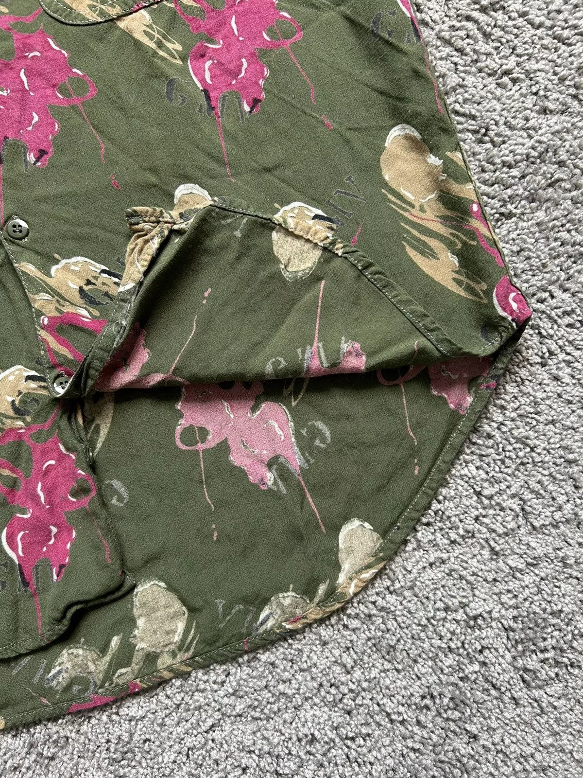 Vintage Shirts Button Ups Vintage 60s Rayon Button Up Single Needle Goouch India Green