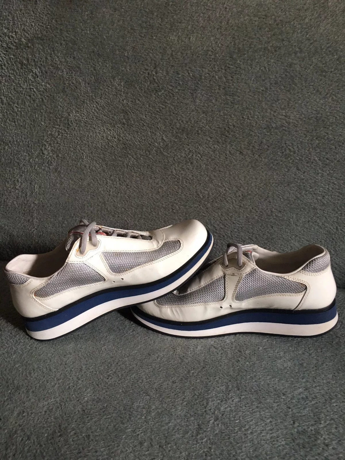 Prada Low Top Sneakers PRADA American Cup Double Sole Patent Leather Sneakers EU 38 Beige Luxury