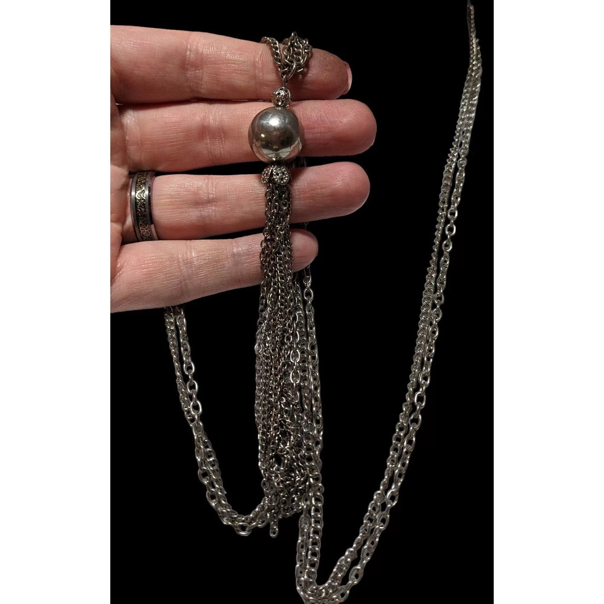 Other Necklaces Other Silver Chain Tassel Necklace
