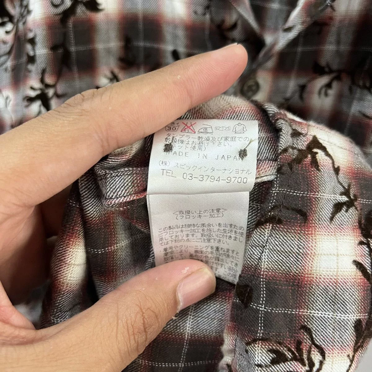 Tornado Mart Shirts Button Ups Tornado Mart Open Collar Floral Theme Gray Avant-Garde