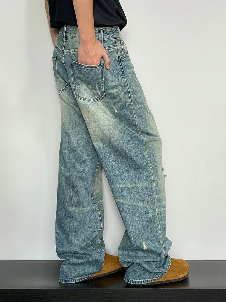 Jean Denim Jean × Vintage washed baggy y2k damaged faded jeans Blue