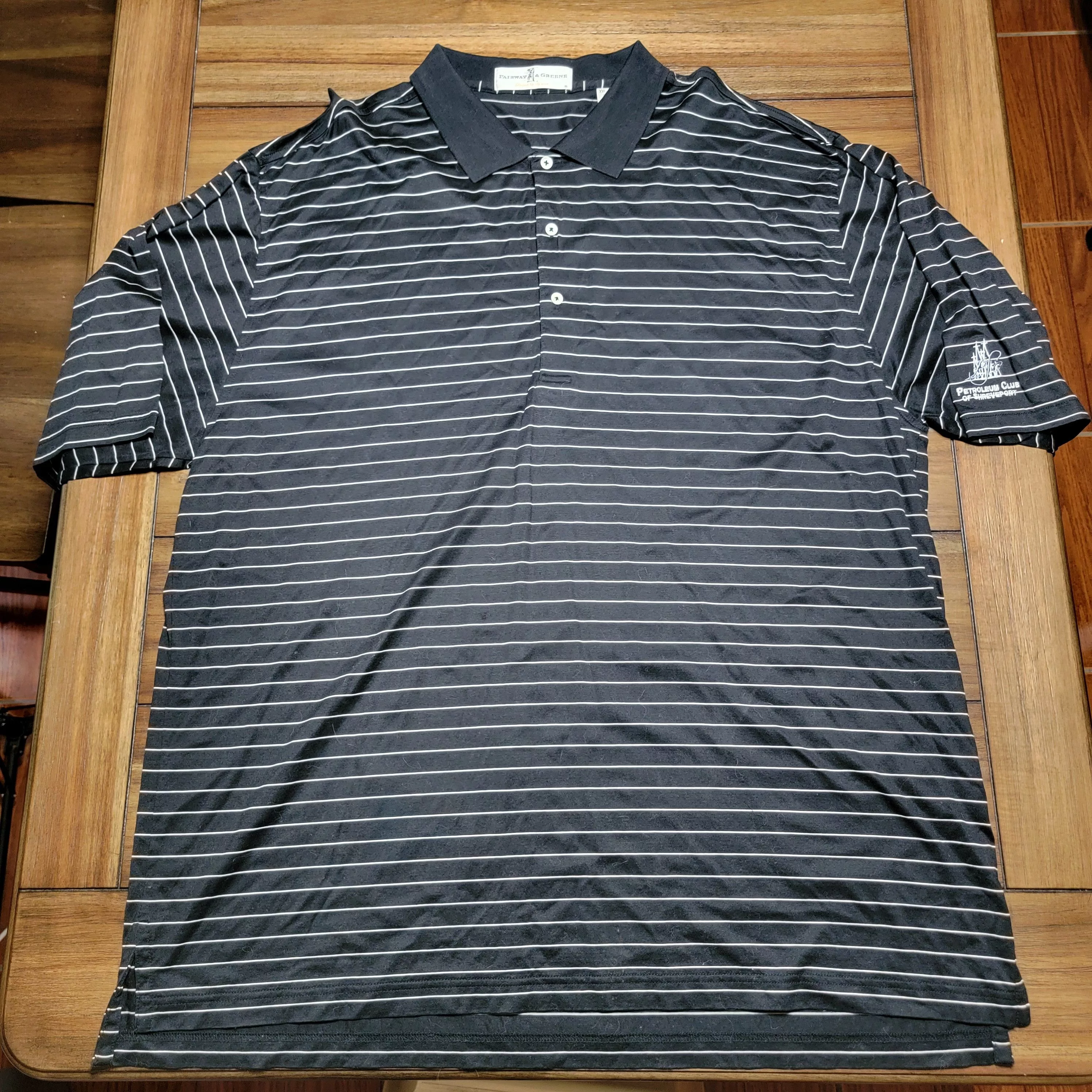 Other Polos Other Fairway & Greene SS Polo Black w/ White Stripes - Size XXL