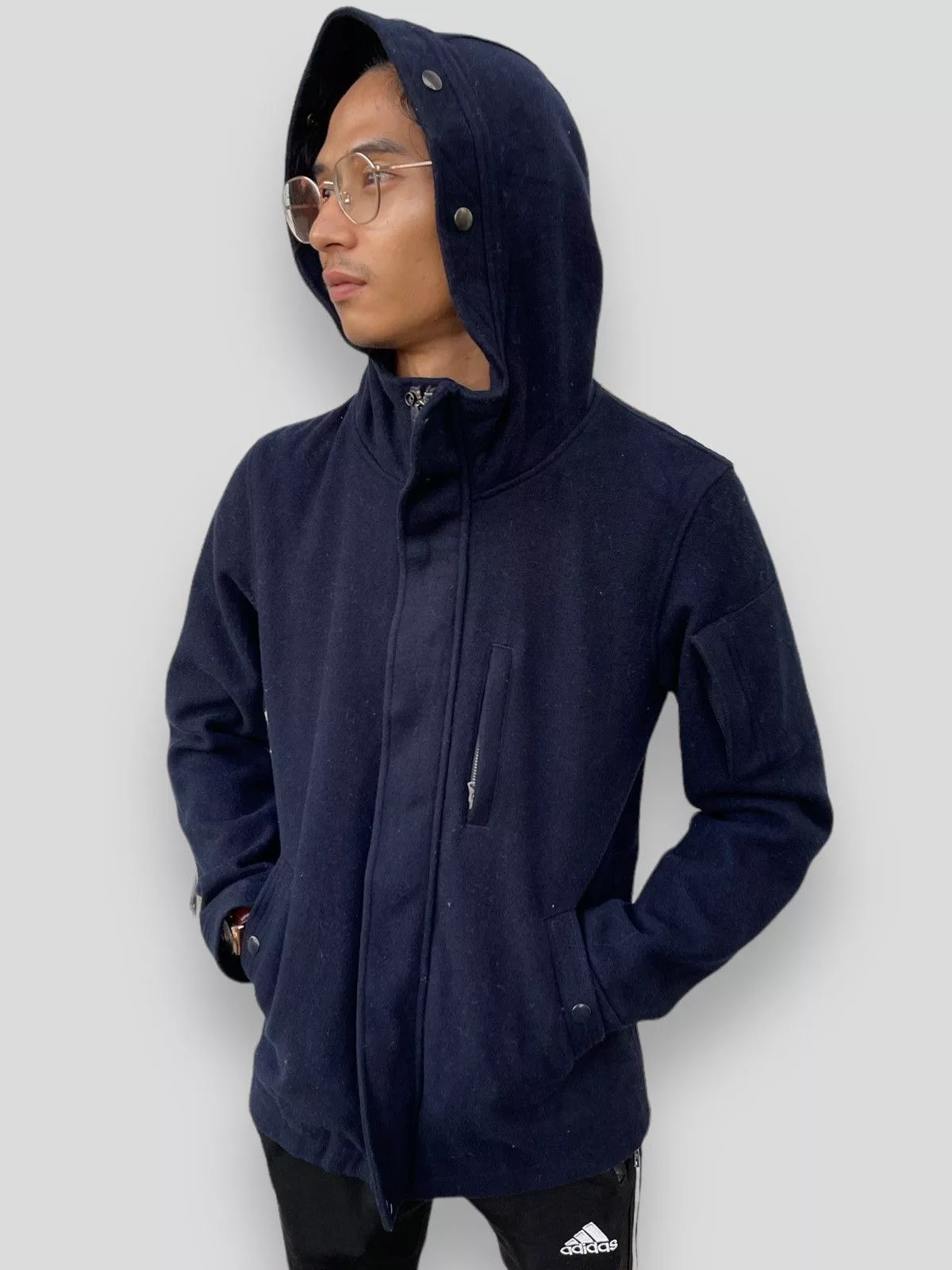 Designer Light Jackets Designer × monkey time Monkey Time Hoodie Jacket Blue Streetwear