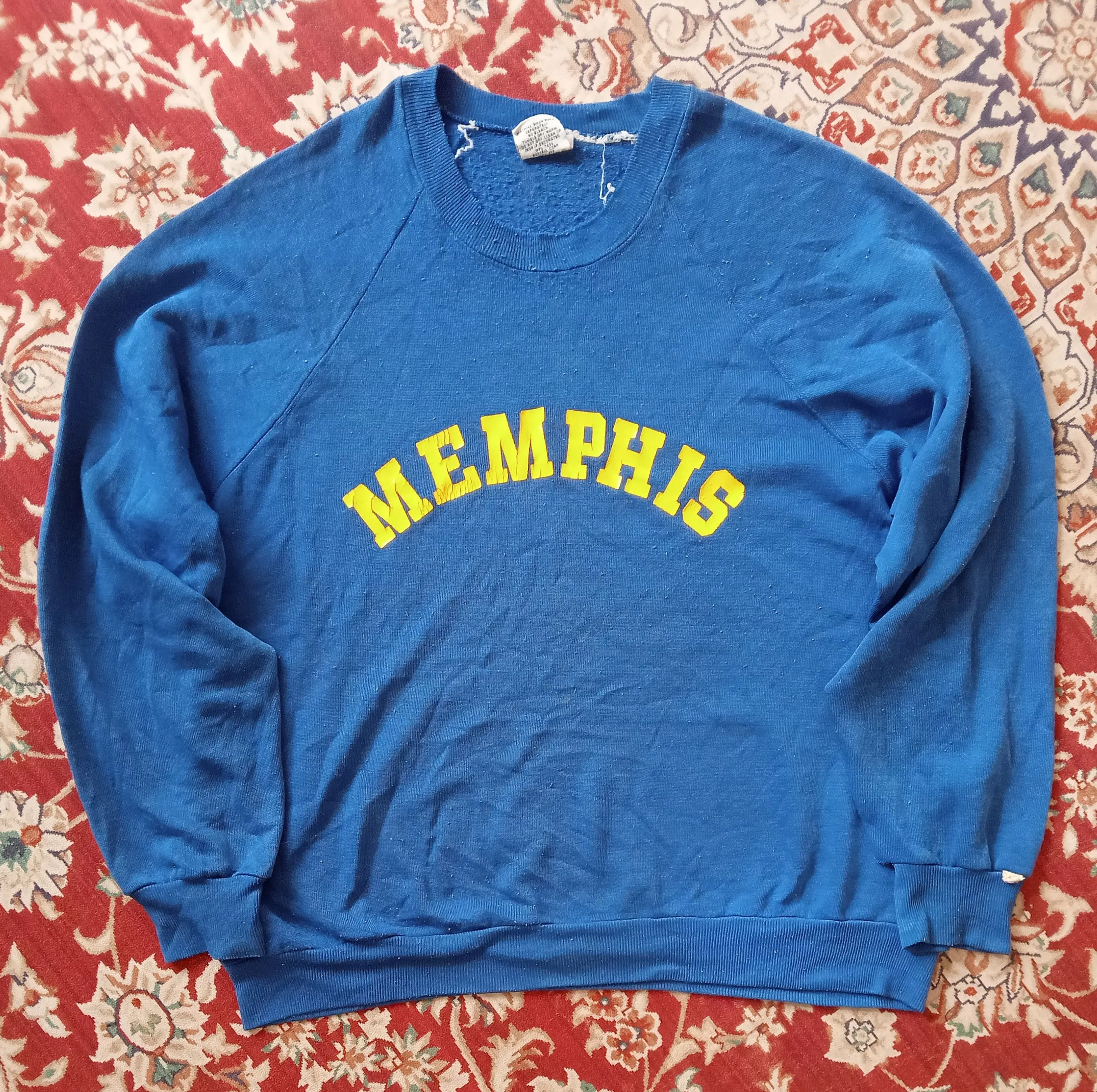 Dickies Sweaters Knitwear Dickies × Vintage Vintage Rare Dickies Memphis Distressed Sweater/ Sweatshirt Blue