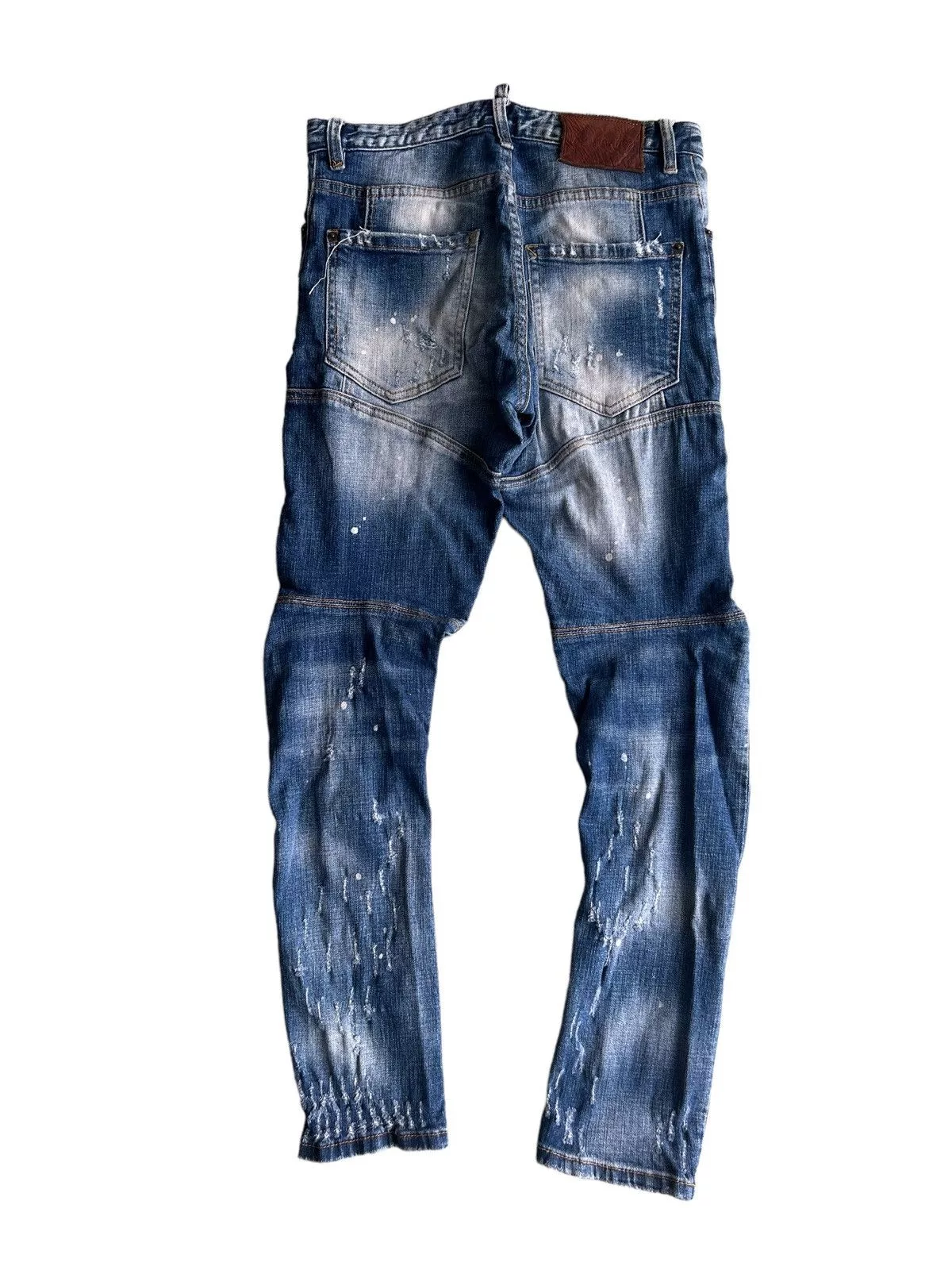 Dsquared2 Denim Dsquared2 × Purple DSQUARED2 Beautiful Patchwork Distressed Skinny Biker Jean Blue