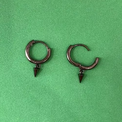 Other Jewelry Watches Other Tiny Geometric Triangle Cone Dangle Drop Earrings for Men Black