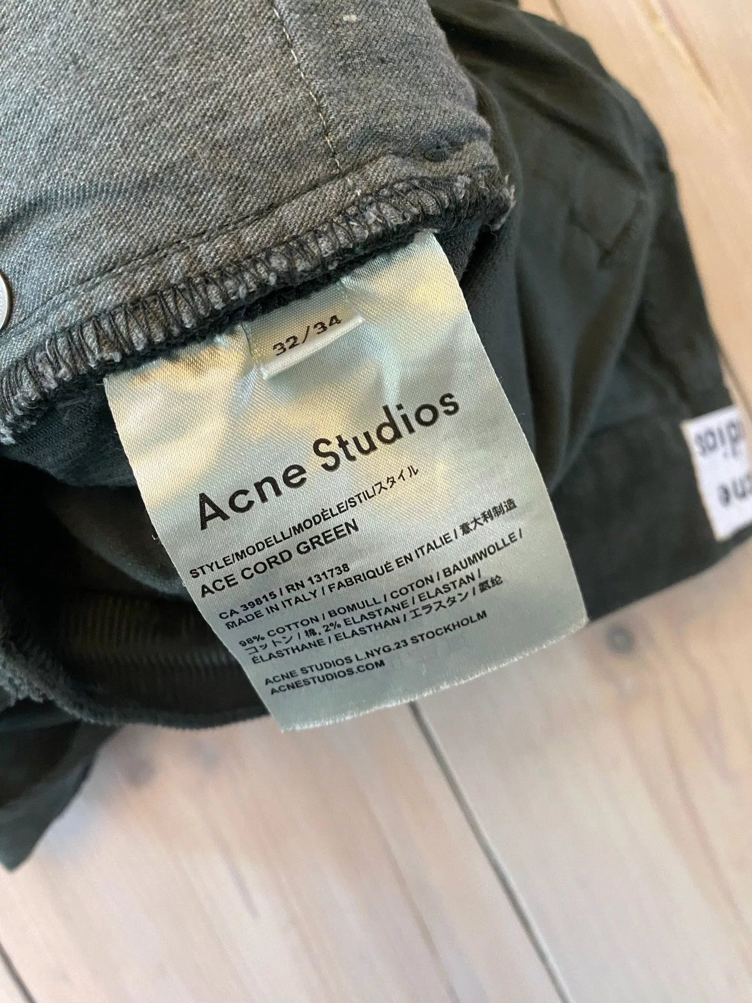 Acne Studios Casual Pants Acne Studios Chinos Green