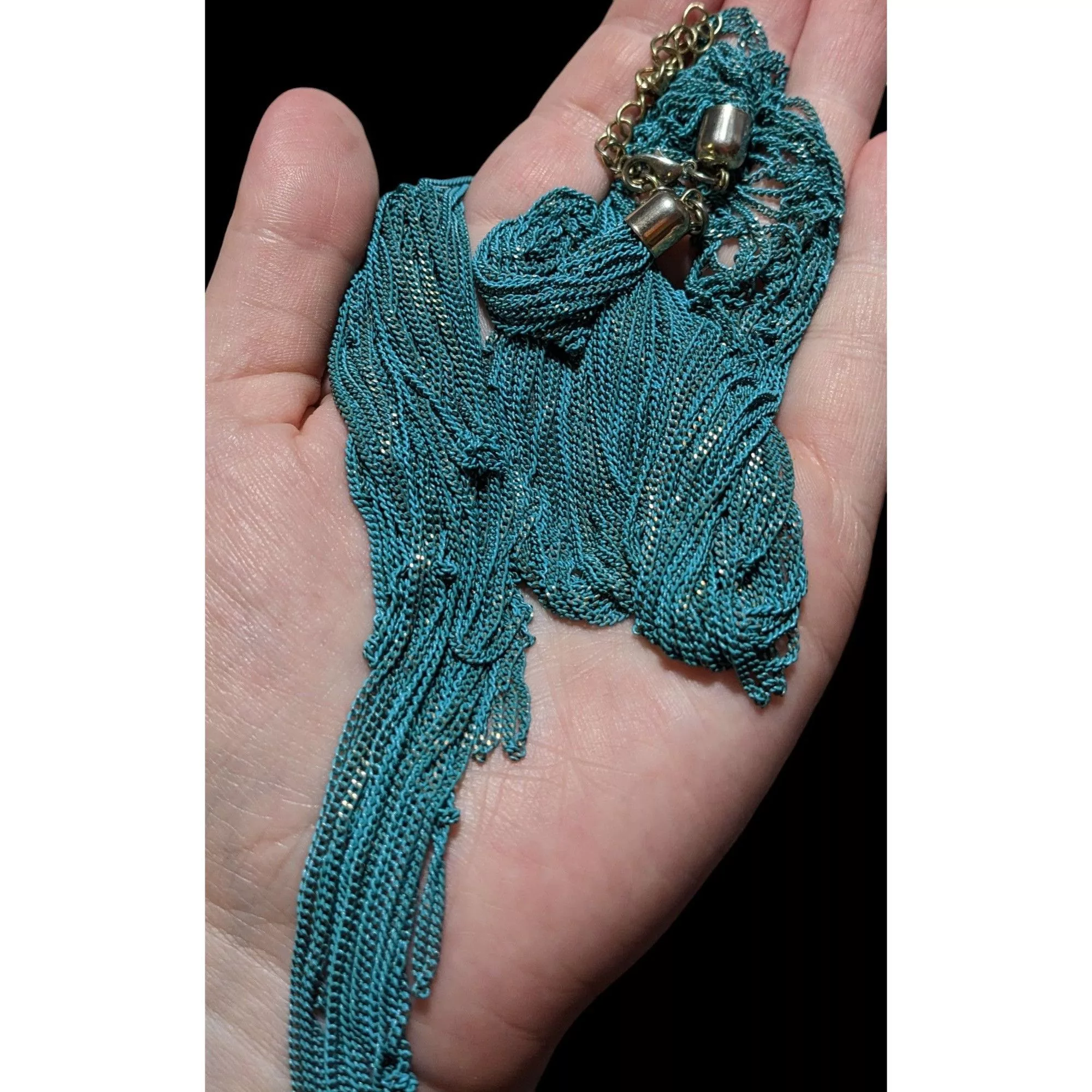 Other Necklaces Other Abstract Blue Multilayer Chain Necklace
