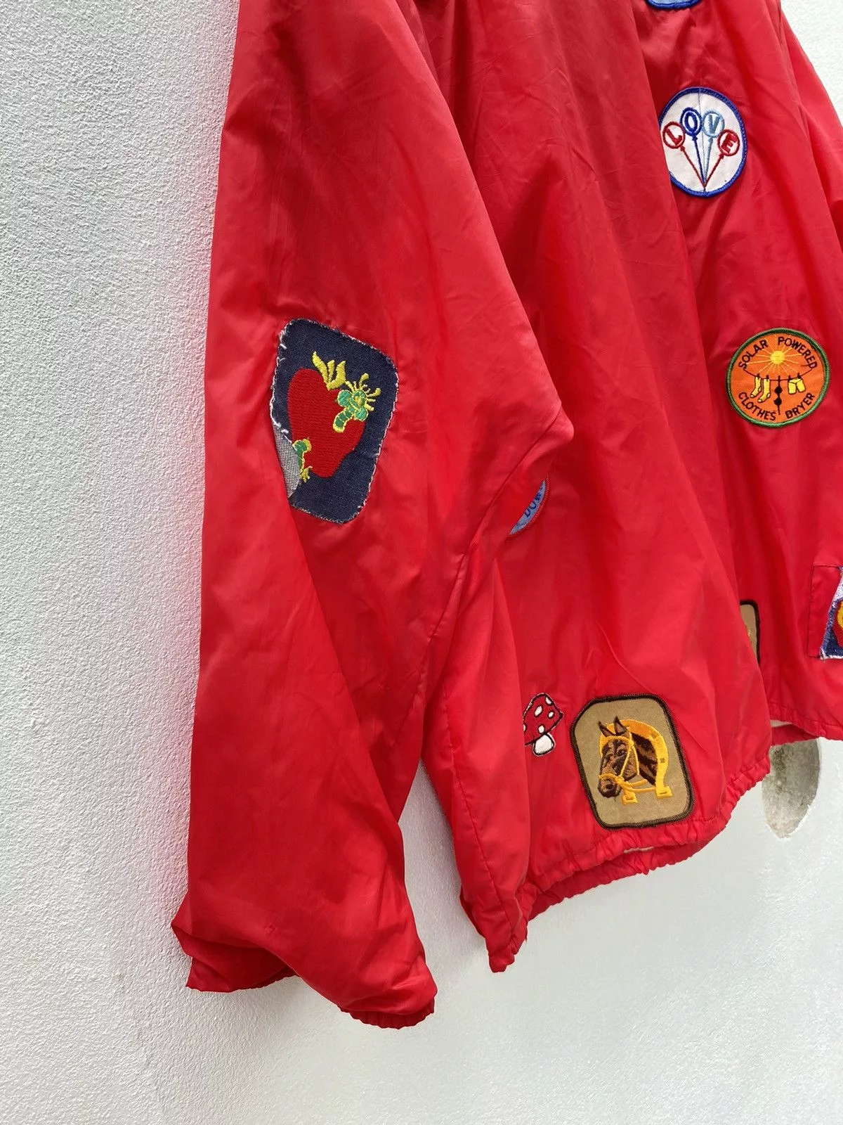 Vintage Light Jackets Vintage red nylon patch jacket