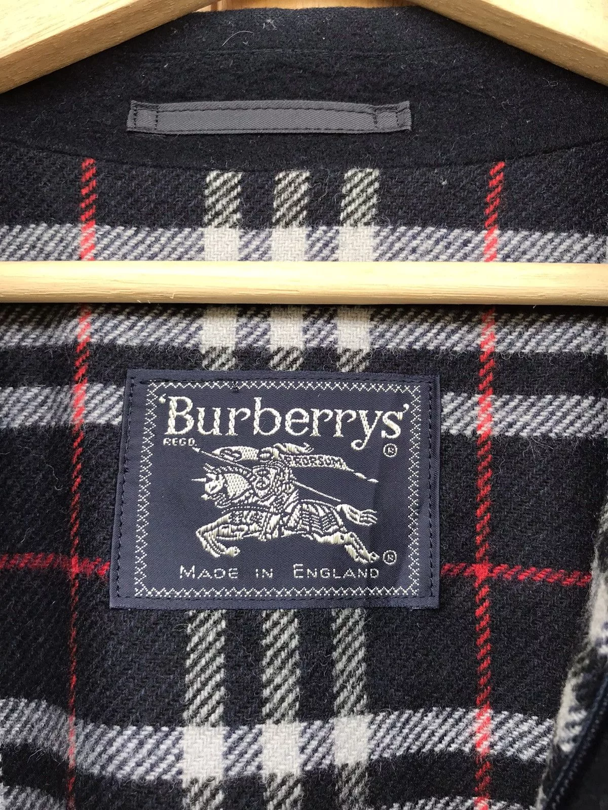 Burberry Bombers BURBERRY Nova Check Jacket Made in England Blue Vintage